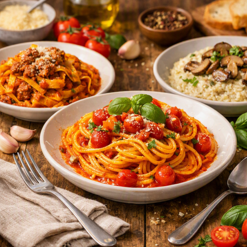 Primi piatti italiani, pasta e risotti fatti in casa